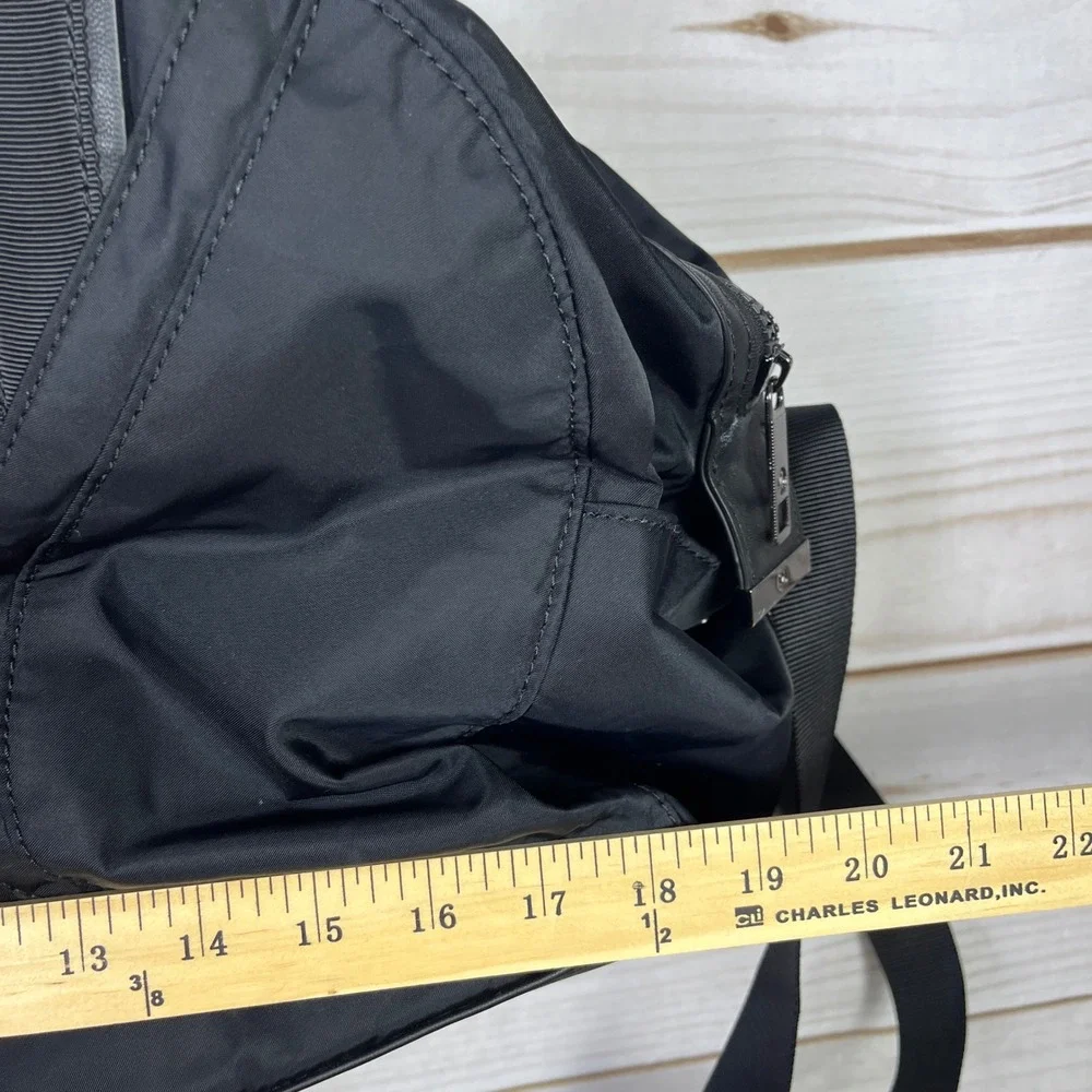 Lululemon Black Nylon Duffel Tote Bag Gym Travel Crossbody Shoulder Bag